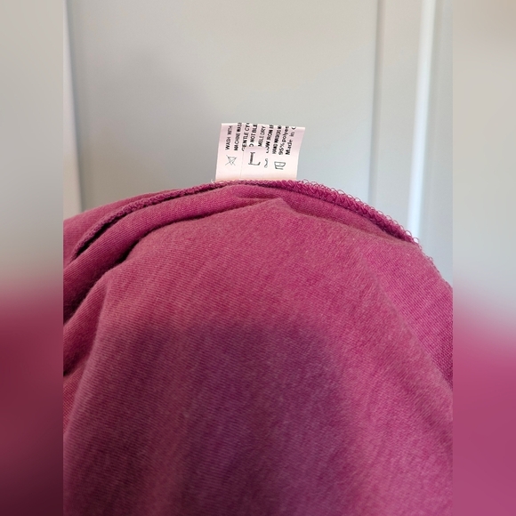 Womens Tunic T-shirt Large Pink Green Ruched Waist Dolman Sleeves Soft Stretchy - Picture 3 of 7